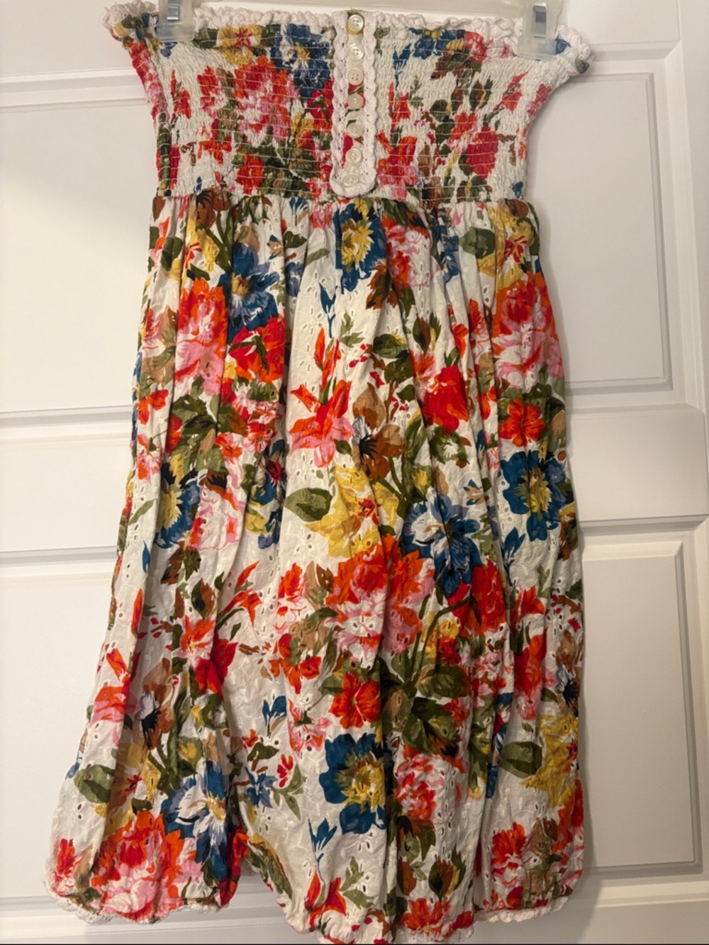 Forever 21 Strapless Floral Sundress in White, Red, Blue, Yellow, Green